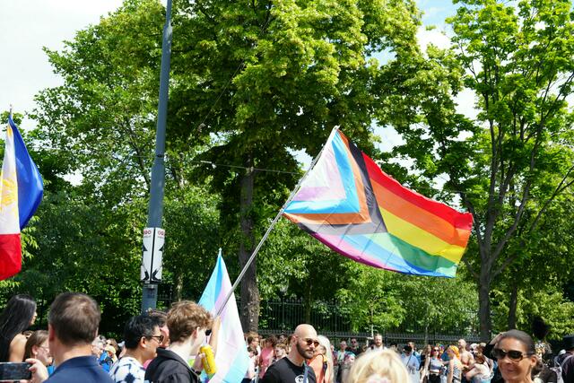 Die Regenbogenfahne flattert über Wien als Symbol für Vielfalt und Akzeptanz während des offiziell ausgerufenen Pride Months. | Foto: Barbara Schuster/RMW