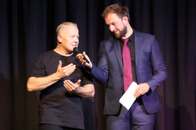 Erich Geierspichler mit Moderator Valentin Bürgschwendtner.