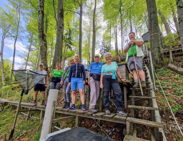 Im Rahmen der Nationalpark Wanderung wurde auch das 2,5 Hektar große Forschungsgelände am Zöbelboden begutachtet. | Foto: Nationalpark Kalkalpen