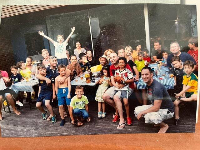 Party mit dem Trainer Bernd Csida | Foto: privat