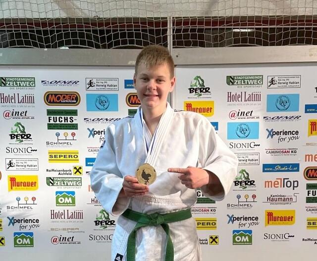 Noah Huber freute sich über die Silbermedaille in seiner Alters- bzw. Gewichtsklasse. | Foto: TUS Feldbach 