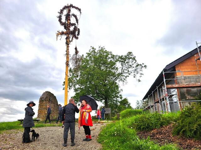 Fassungslos stehen die Bewohner am Frankenberg vor ihrem einstigen stolzen Maibaum. | Foto: Eckhart Herbe
