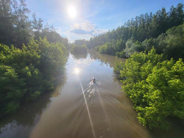 Kaum zu glauben, dass angesichts dieser Pastorale am Altarm in Abwinden nur 500 Meter weiter ein Hochwasserinferno tobt. | Foto: Eckhart Herbe