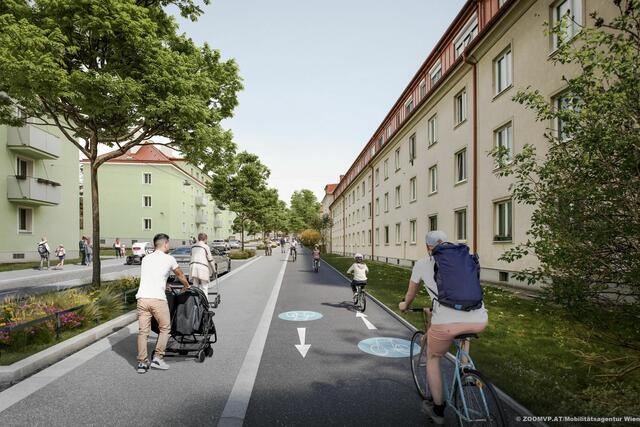 Auch in Favoriten wird die Radwegoffensive weiter ausgebaut. | Foto: mobilitaetsagentur-zoomvp