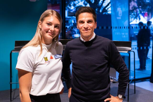 Magdalena Rauter (Stabhochsprung-Ass) und Thomas Rohregger (ehemaliger Rennradprofi und Sportnetzwerk Tirol)
| Foto: Lebensraum Tirol Gruppe