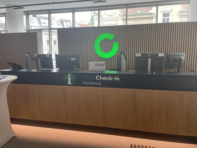 Der Check-In ist zentral angelegt. | Foto: Pufler
