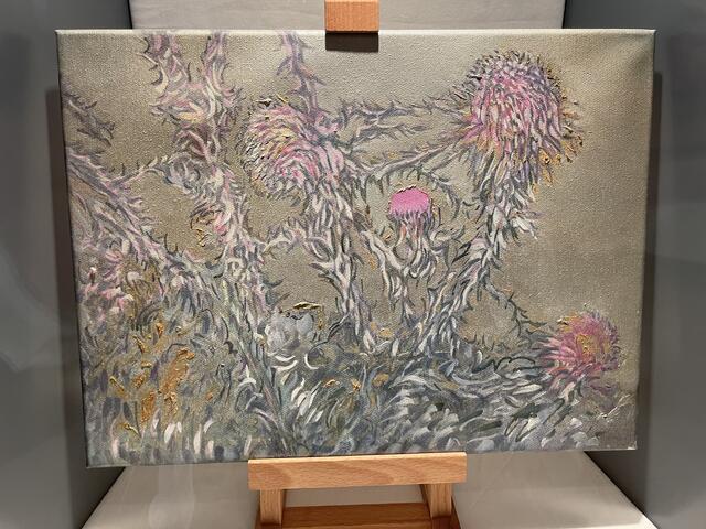 Ingrid Pröller
Disteln 3
Öl auf Leinwand, 2010 30 x 40 cm
€ 500,- | Foto: Ingrid Pröller/Bildrecht