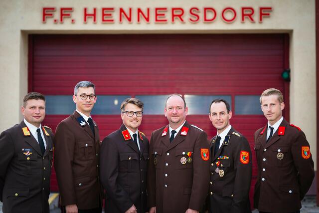 vlnr: Michael Schinko; Stefan Miedler; Thaddäus Heindl; Robert Matzner; Clemens Oberdorfer; Mario Kilian
 | Foto: FF Hennersdorf / Stur M.