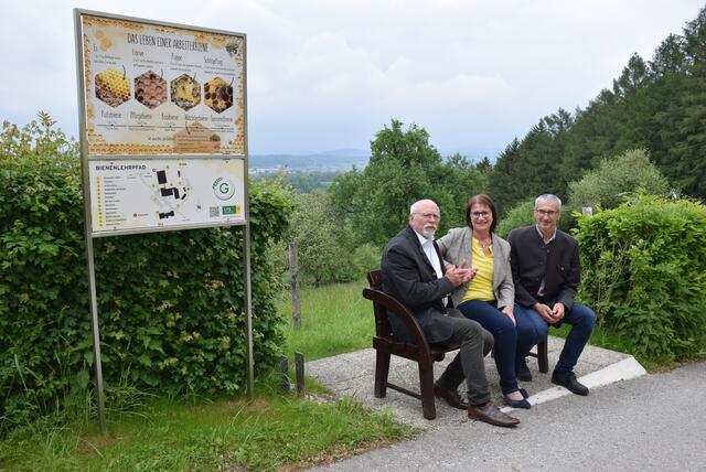 Präsident des NÖ Imkerverbandes Ing. Josef Niklas, Umweltgemeinderätin Michaela Pfaffeneder und Direktor LFS Gießhübl Prof. DI Johannes Reiterlehner, BEd. | Foto: Stadt Amstetten