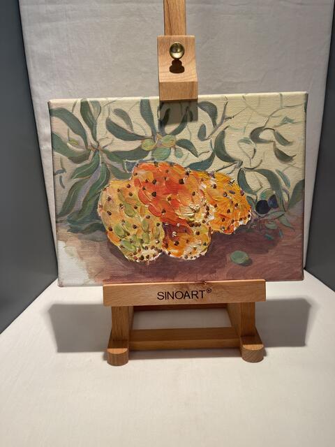 Ingrid Pröller
Kaktusfeigen
Öl auf Leinwand, 2020 18 x 24 cm
€ 600,- | Foto: Ingrid Pröller /Bildrecht