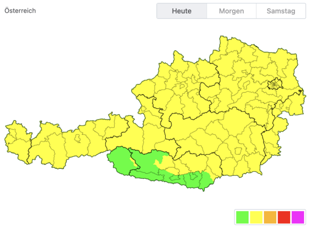 Für Donnerstag hat die Unwetterzentrale (uwz) für weite Teile Österreichs eine Unwetter-Vorwarnung herausgegeben. | Foto: uwz