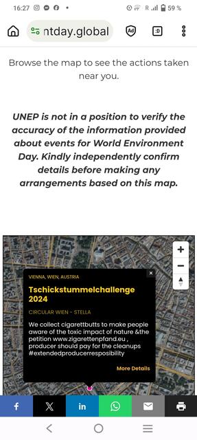 UN Weltumwelttag webseiteneintrag, screenshot