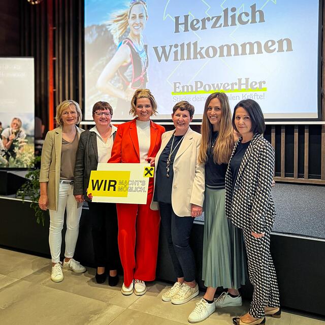 v.l.: Funktionärin &amp; Initiatorin Nina Thalhammer, Prokuristin Veronika Thurner, Organisation RBPM Katharina Wallner, Keynote Speakerin Claudia Vouk, Motivationscoach Gela Allmann, Prokuristin Margit Lanner | Foto: RBPM