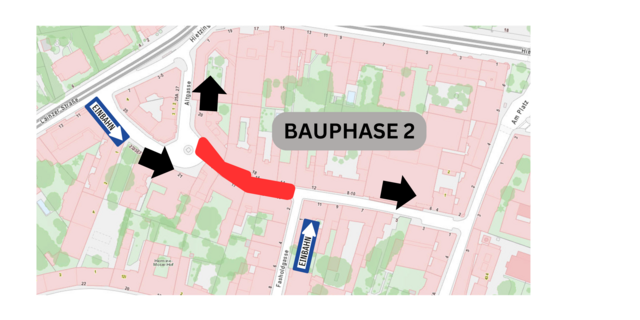 In der zweiten Bauphase ist die Zufahrt in die Altgasse über die Fasholdgasse möglich. | Foto: BV 13/BV Hietzing