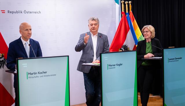 Die Bundesregierung präsentierte einen "Made in Europe Bonus" für Photovoltaik-Anlagen, die zu einem Teil in Europa produziert wurden. | Foto: GEORG HOCHMUTH / APA / picturedesk.com