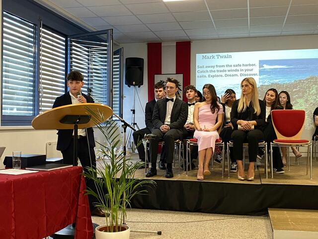 Abschiedsworte von Lukas Grubits, Klassensprecher der 5BK