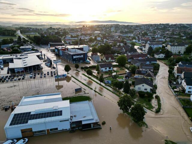 Ein Blick von oben auf Oberwart | Foto: Stadtfeuerwehr Oberwart
