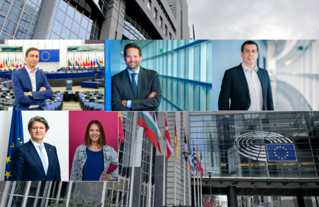 Bernhuber, Mandl (beide ÖVP), Sidl (SPÖ), Brandstätter und Stürgkh (beide NEOS) ziehen ins EU-Parlament ein. | Foto: Martin Lahousse EPP, lukasmandl.eu, SPÖ NÖ, NEOS (2), Zeiler