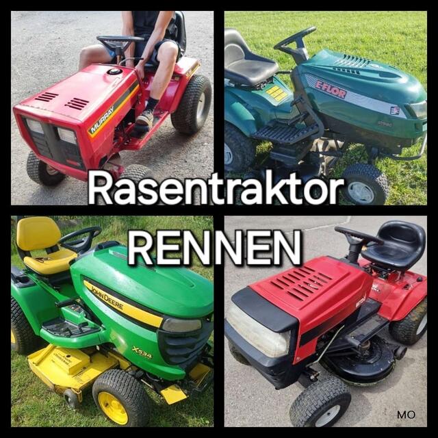Rasentraktor-RENNEN mit Geschicklichkeitsfahren