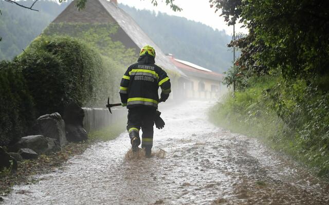In Großlobming war der Ort überflutet. | Foto: FF/Zeiler