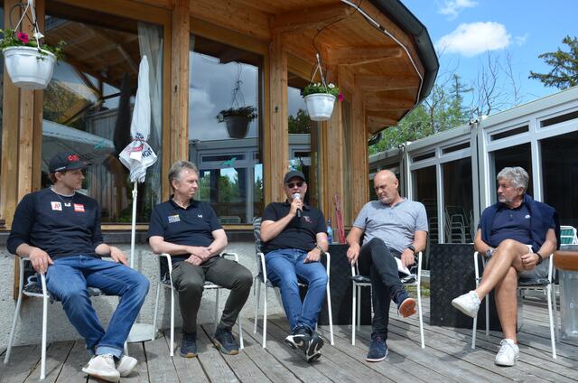 Talkrunde mit Dominik Raschner, Christian Raschner (Olympiastützpunkt und Vater von Dominik), TSV Präsident Charly Janovsky, Moderator Stefan Lintner, langjähriger GRS-Trainer Peter Gosch | Foto: GRS