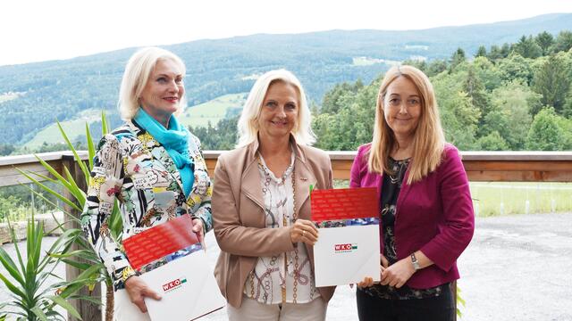 Von "Frau in der Wirtschaft": Die Voitsberger Bezirksvorsitzende Riki Vogl, die Landesvorsitzende Gabriele Lechner und die Landesgeschäftsführerin Elke Jantscher-Schwarz | Foto: Schrapf