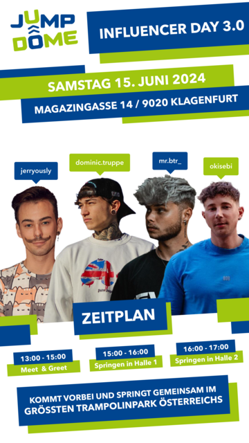 Am 15. Juni kann gemeinsam mit den beliebten Influencern im JUMP DOME gesprungen werden.  | Foto: JUMP DOME 