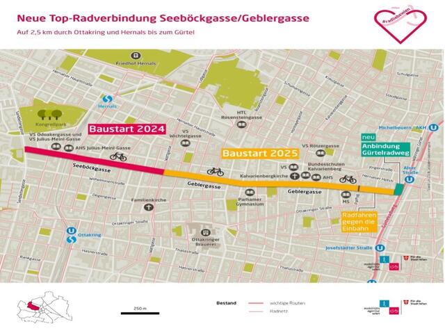 Hier soll die neue Radverbindung durch die beiden Bezirke bis zum Gürtelradweg verlaufen.  | Foto: Stadt Wien