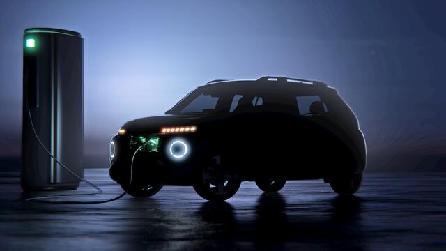 Erste Bilder vom Hyundai Inster zeigen einen robusten SUV. Sein offizielles Debüt gibt der Inster Ende Juni.  | Foto: Hyundai