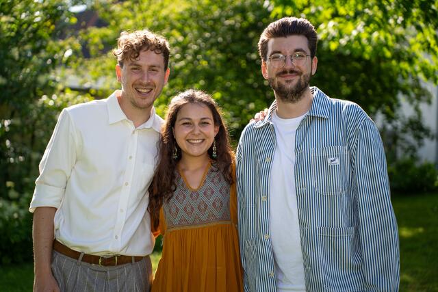 Philip Juranich, Samara Sánchez Pöll und Nikolas Brunäcker (v.l.) treten bei der Nationalratswahl an.
