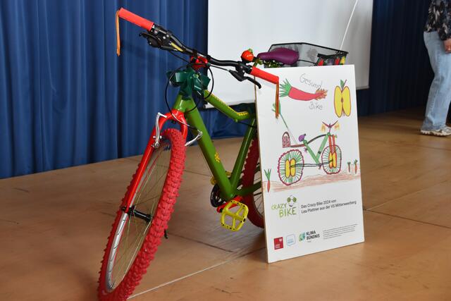 Lea Plattner, überzeugte mit ihrem „Gesund Bike“ aus Obst und Gemüse. Dieses wurde auch in echt nachgebaut.  | Foto: Barbara Fluckinger