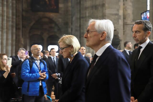 Foto: Johanna Mikl Leitner, Wolfgang Schüssel, Christian Kern beim Requiem von Brigitte Bierlein im Wiener Stephansdom Foto@Nicole Kawan