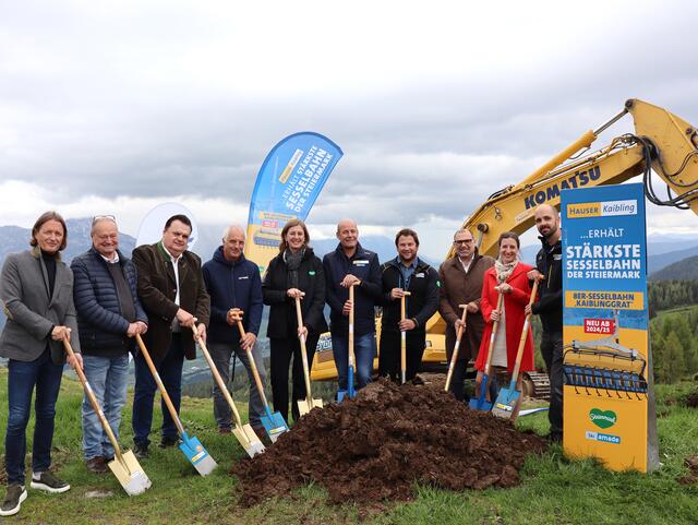 Der Spatenstich ist erfolgt, nun wird mit dem Bau der neuen Achter-Sesselbahn am Hauser Kaibling begonnen. Bereits mit Beginn der Wintersaison soll der Lift in Betrieb gehen. | Foto: Hauser Kaibling