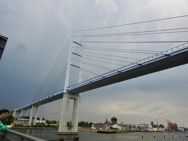 Rügendammbrücke von Stralsund auf Rügen mit einer Länge von 4097 m