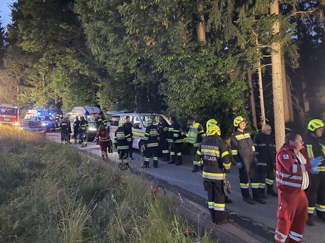 Zahlreiche Einsatzkräfte waren in der Nacht auf Sonntag in St. Martin am Wöllmißberg vor Ort. | Foto: A. Zapfl/Rotes Kreuz