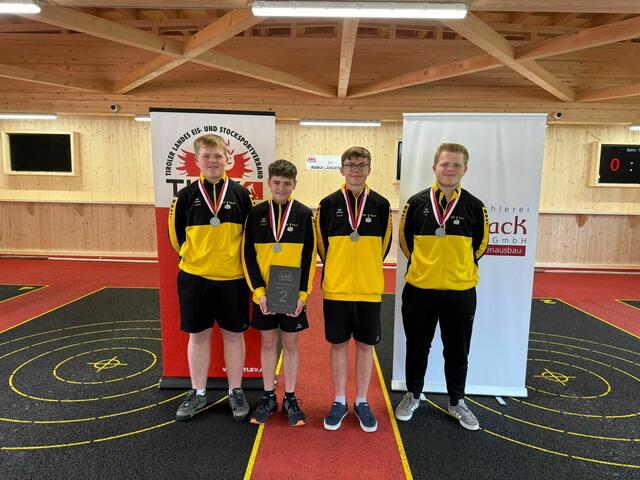 Die U16 mit Fabian Gruber, Noah Kastner, Pascal Mellitzer und Florian Gruber (v.l.) sicherte sich in Längenfeld den 2. Platz. | Foto: SBF Pflach