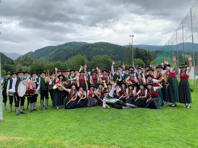 Die Gaaler Musikanten freuten sich über einen erfolgreichen Tag der Blasmusik und über die Marschmusikwertung. | Foto: MV Gaal