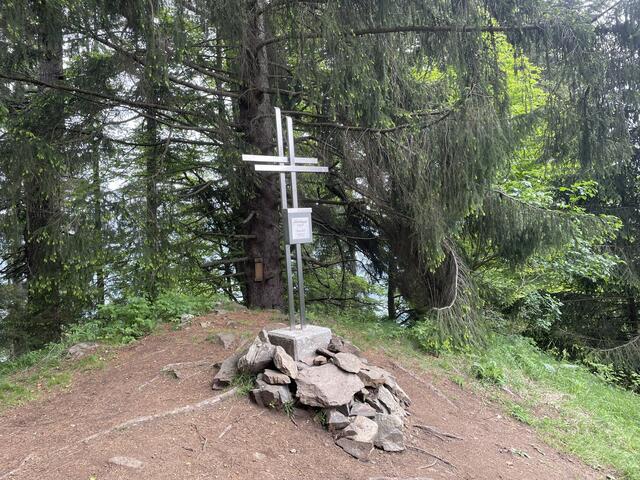Das Gipfelkreuz auf der Adlerkuppe in Spielberg ist über Wanderrouten gut erreichbar.  | Foto: Julia Gerold