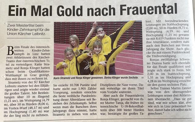 ... während Dorina und Ronja Klinger in mehreren Sportarten erfolgreich waren. | Foto: RegionalMedien Steiermark
