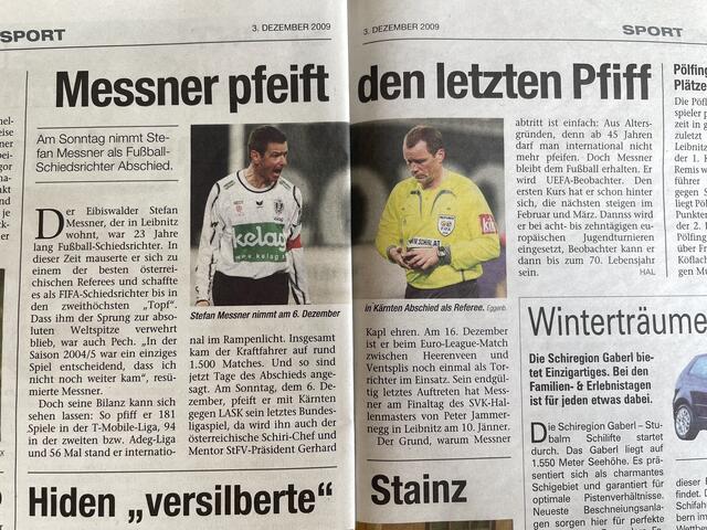 Mit dem St. Stefaner Martin Hiden (im Dress von Austria Kärnten) pfiff Stefan Messer sein letztes Bundesligaspiel. | Foto: RegionalMedien Steiermark