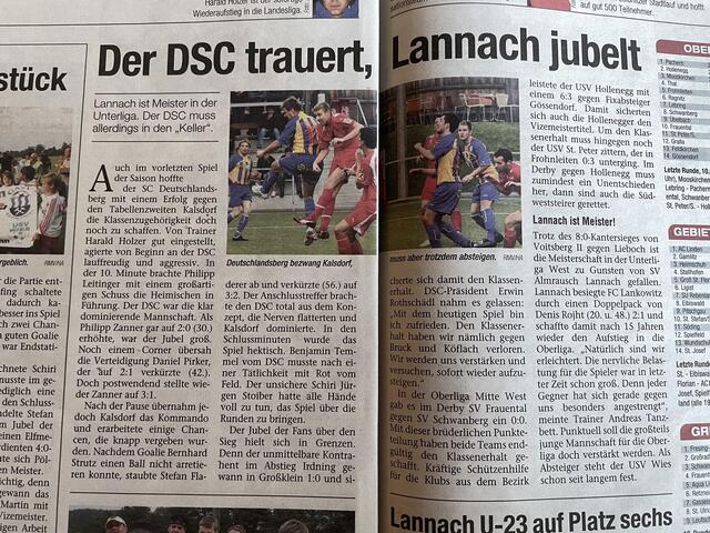 2009: Der DSC steigt in die Oberliga ab, Lannach in die Oberliga auf. | Foto: RegionalMedien Steiermark