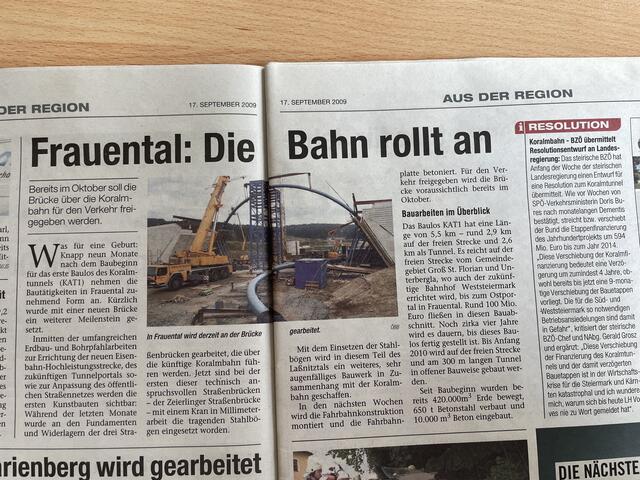 Ein Blick in die Koralmbahn-Baustelle 2009 in Frauental | Foto: RegionalMedien Steiermark