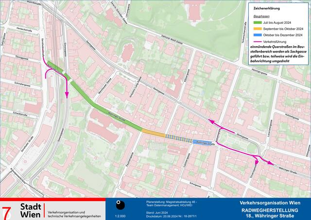 Am 2. Juli beginnen die Bauarbeiten für den geplanten Radweg in der Währinger Straße. | Foto: BV18