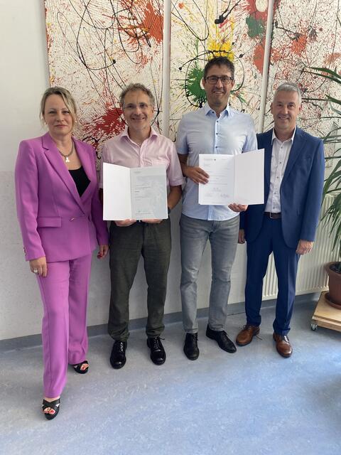 Birgit Dosso, Joachim Führer, Christian Lamatsch und Direktor Michael Weiss (v.l.) | Foto: MS Waidhofen