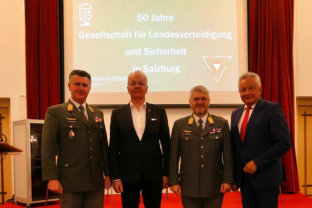 Brigadier General Schenerl, Group Commander Sandrisser, Major General Voorhofer and Chairman of the Rathgeb Society