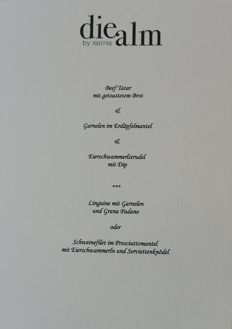 Unsere Speisekarte