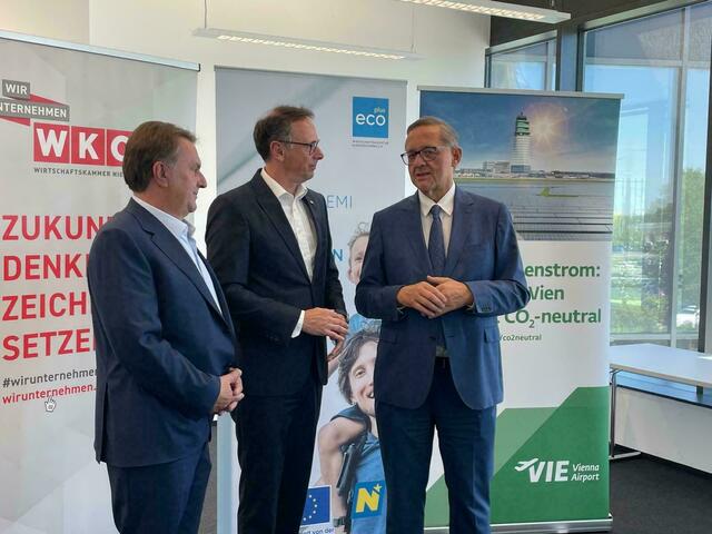 Wolfgang Ecker, Jochen Danninger und Günther Ofner betonen die Wichtigkeit von grünem Wasserstoff für Niederösterreich. | Foto: MeinBezirk