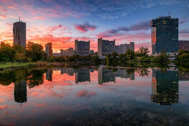 Idyllische Fotos und Videos kann man auch beim Kaiserwasser in der Nähe des Donauparks (ebenfalls eine Empfehlung!) und der Donau City machen. | Foto: Barbara Seiberl-Sta / SEPA.Media / picturedesk.com