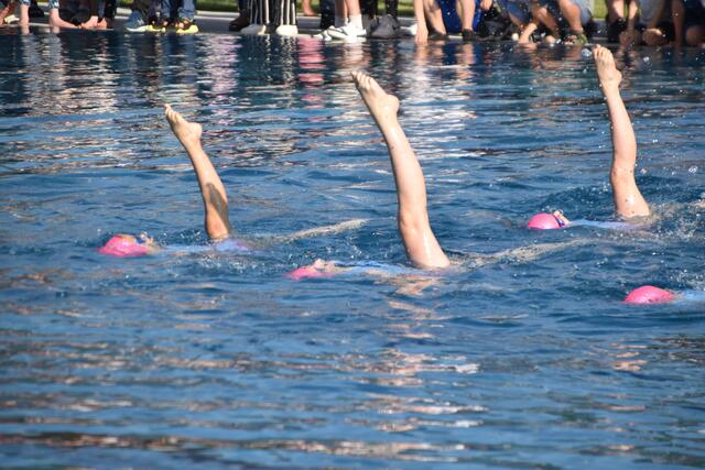 Die Haller Synchronschwimmerinnen zeigten dem Publikum eine beeindruckende Show. | Foto: Kendlbacher