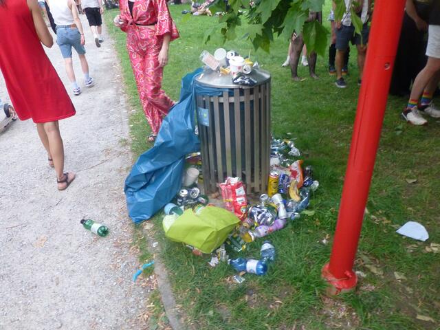 Abfalltechnische Impressionen vom Parkfest, das im Grazer Volksgartenpark, den Schlusspunkt vom ,Pride Month 2024" in der Ökostadt Graz setzte.